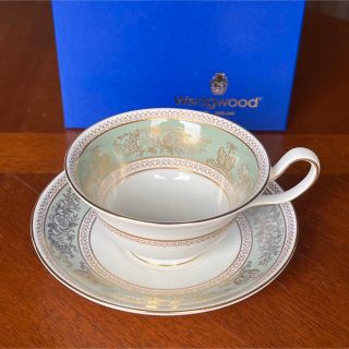 ウェッジウッド(WEDGWOOD)の【黒壺美品】ウェッジウッド★コロンビアセージグリーン★C/S(食器)