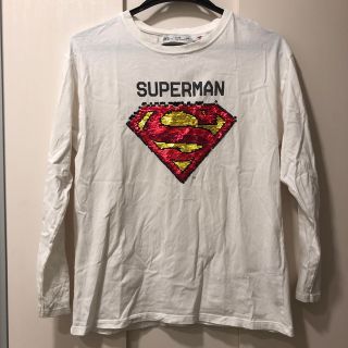 ザラ(ZARA)のZARA superman スパンコール　ロンT(Tシャツ/カットソー)