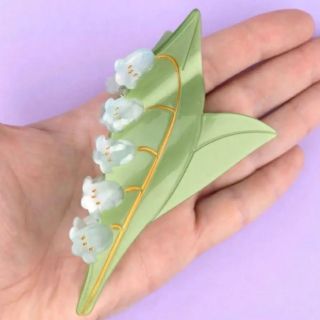 Lily of the Valley Hair Claw ずずらん　ヘアクリップ(バレッタ/ヘアクリップ)