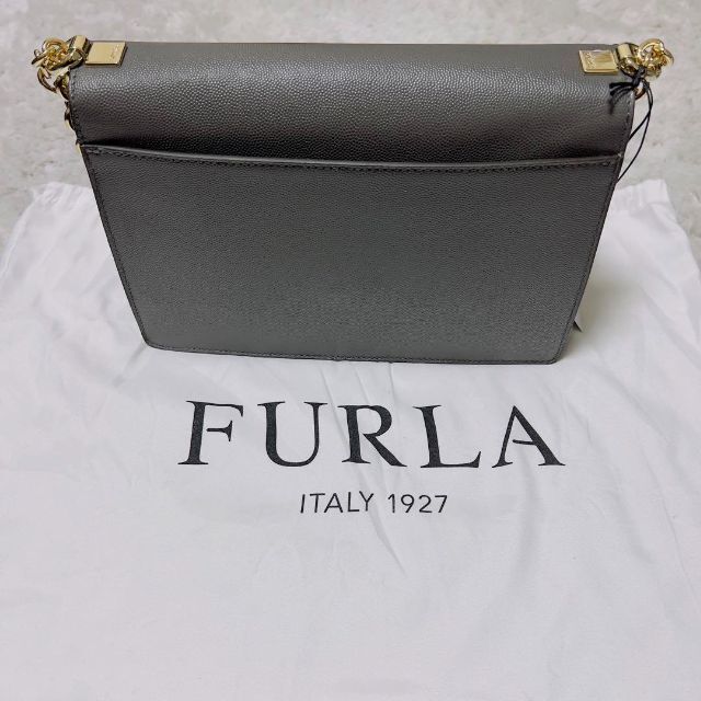 【新品】FURLA フルラ 2way ミミ チェーンショルダーバッグ グレー