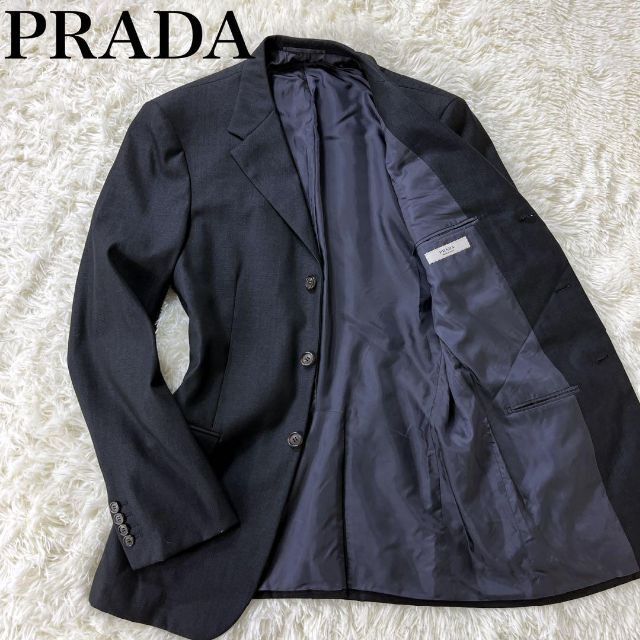 PRADA プラダ　テーラードジャケット　シルク混　イタリア製 48R 　L