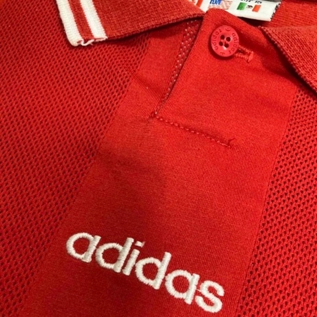 adidas(アディダス)のadidas 国旗タグ　襟付きゲームシャツ　ポロシャツ　メッシュシャツ メンズのトップス(Tシャツ/カットソー(半袖/袖なし))の商品写真