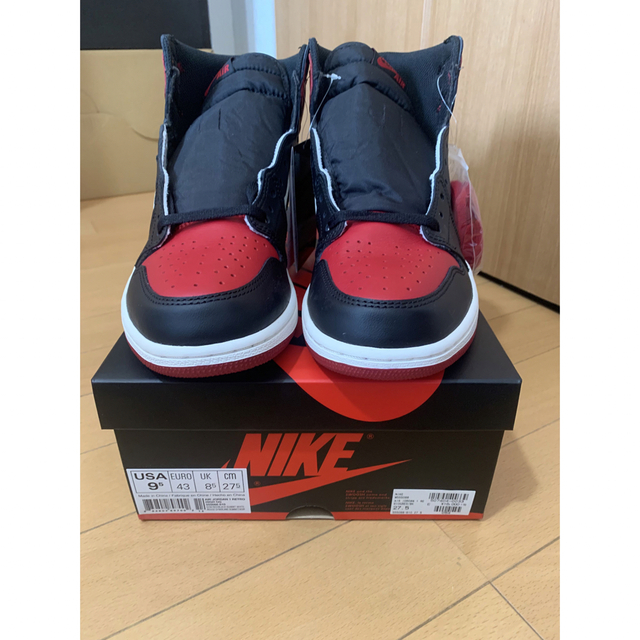 AJ 1 RETRO HIGH OG  BRED TOE 27.5