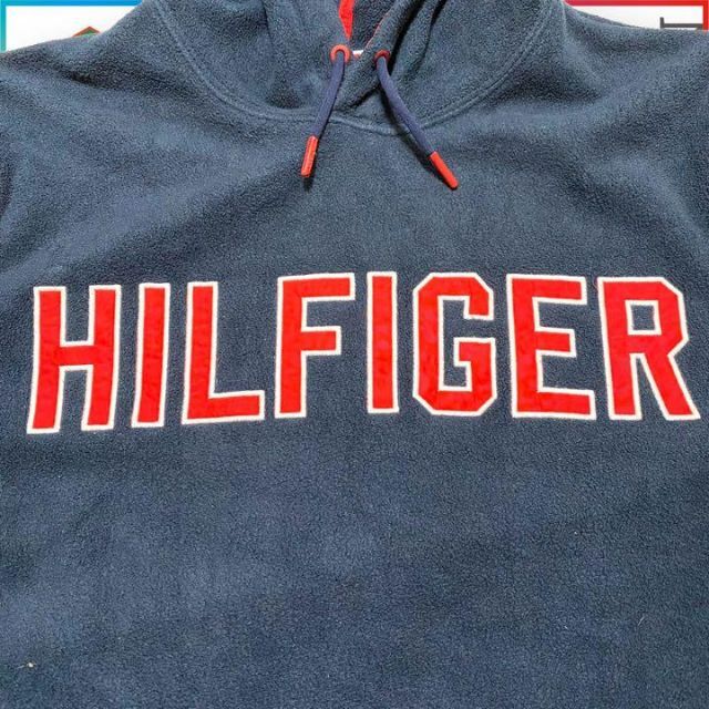 TOMMY HILFIGER(トミーヒルフィガー)の古着 TOMMY 90s トミー　ヒルフィガー　デカロゴ　フリース ビンテージ メンズのトップス(パーカー)の商品写真