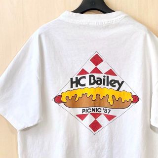 ヘインズ(Hanes)の80s 90s古着　ヴィンテージ　バックプリント　企業Tシャツ　ヘインズ(Tシャツ/カットソー(半袖/袖なし))