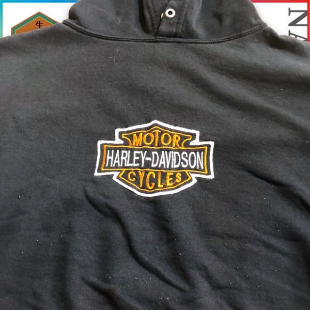 『ビッグロゴ』90s  ハーレーダビッドソン 刺繍ロゴ パーカー