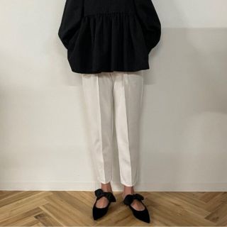 Drawer - 【新品未使用】ドゥロワー リブパンツ 1 ベージュの通販 by
