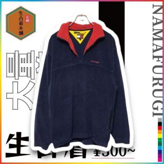 トミーヒルフィガー(TOMMY HILFIGER)の古着 トミー ヒルフィガー フリース ハーフジップ ビンテージ アウター ロゴ(ブルゾン)