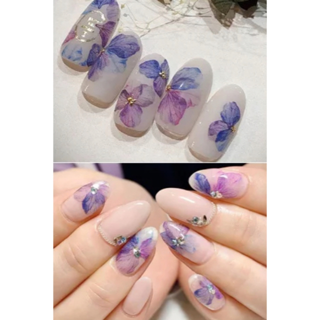貼るだけ簡単♡ ネイルシール紫陽花の通販 by aoao|ラクマ 紫陽花ネイル アジサイ 即日発送