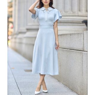 トッコクローゼット(TOCCO closet)の取り外し可能なリボン＆襟付きマルチＷＡＹスリーブニットワンピース(ロングワンピース/マキシワンピース)