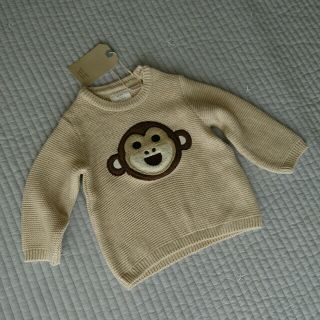 ザラキッズ(ZARA KIDS)の未使用 ザラ ZARA baby  おさるニット サイズ74(ニット/セーター)