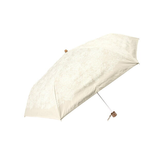 【BE】(L)カシュネ cache nez / レースプリントパイピング折りたたみ傘 晴雨兼用 折りたたみ傘  レイン