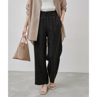 ロペピクニック(Rope' Picnic)の【ブラック（01）】Powder Twill Stretch ワイドパンツ(その他)