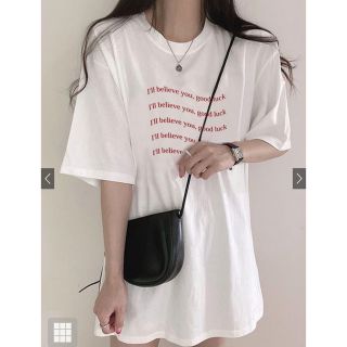 グレイル(GRL)のウェーブロゴプリントビッグTシャツ[ze695](Tシャツ/カットソー(半袖/袖なし))