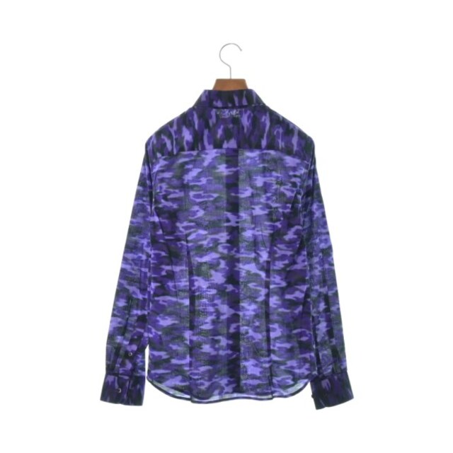 DRIES VAN NOTEN(ドリスヴァンノッテン)のDRIES VAN NOTEN ブラウス 34(XXS位) 紫x黒等(総柄) 【古着】【中古】 レディースのトップス(シャツ/ブラウス(長袖/七分))の商品写真