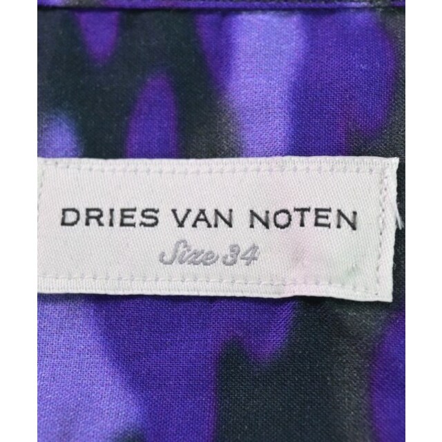 DRIES VAN NOTEN(ドリスヴァンノッテン)のDRIES VAN NOTEN ブラウス 34(XXS位) 紫x黒等(総柄) 【古着】【中古】 レディースのトップス(シャツ/ブラウス(長袖/七分))の商品写真