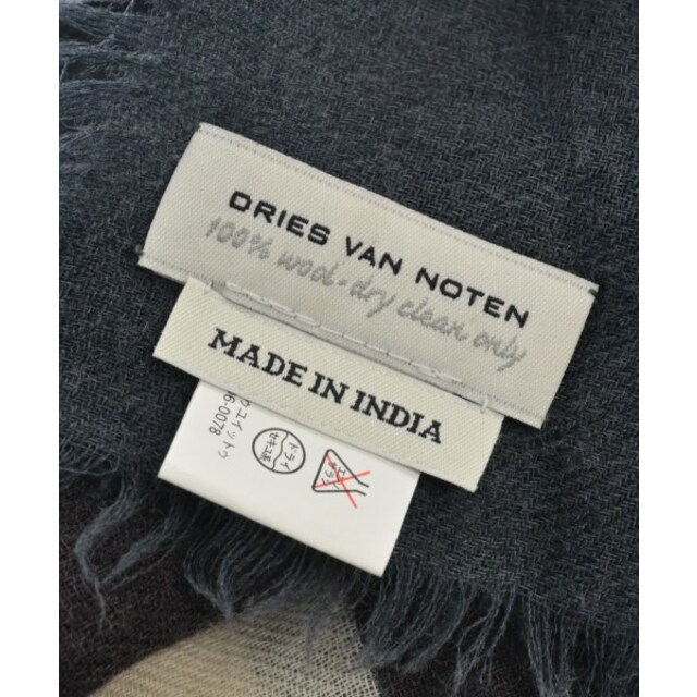 DRIES VAN NOTEN ストール - 茶x紺等(総柄) - ストール