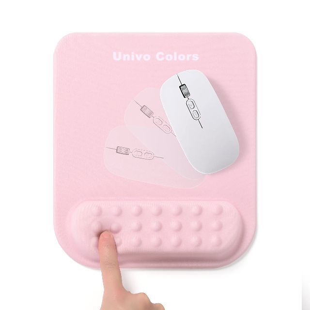 【色: ピンク(MP)】UnivoColors マウスパッド リストレスト一体型