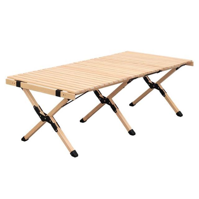 【色: ベージュ】LAMA キャンプアテーブル 木制 折りたたみ 組立簡単 12