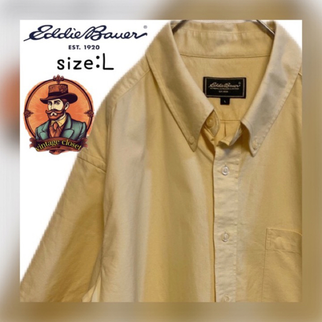 Eddie Bauer(エディーバウアー)の[Eddie Bauer（エディー・バウアー）]半袖シャツ　L コットン　綿 メンズのトップス(シャツ)の商品写真