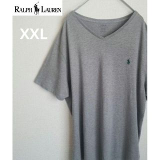 ポロラルフローレン(POLO RALPH LAUREN)のポロラルフローレン VネックTEE 刺繍ロゴ XXLビックサイズ ゆるだぼ(Tシャツ/カットソー(半袖/袖なし))