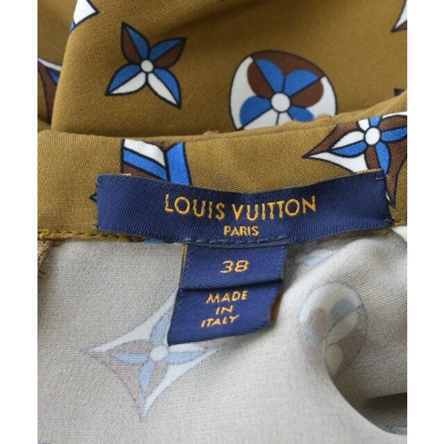 LOUIS VUITTON(ルイヴィトン)のLOUIS VUITTON ワンピース 34(XS位) 茶x青x白(総柄) 【古着】【中古】 レディースのワンピース(ひざ丈ワンピース)の商品写真