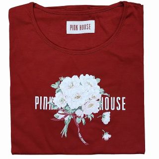 ピンクハウス(PINK HOUSE)のピンクハウス タグ付 野ばらプリントカットソー 半袖Tシャツ ロゴ ブーケ 花柄(カットソー(半袖/袖なし))