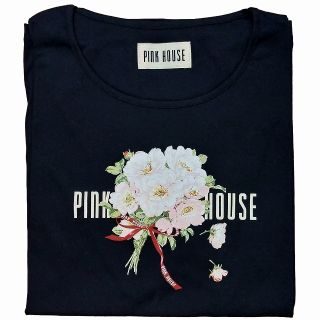 ピンクハウス(PINK HOUSE)のピンクハウス タグ付 野ばらプリントカットソー 半袖Tシャツ ロゴ ブーケ 花柄(カットソー(半袖/袖なし))