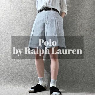 ポロラルフローレン(POLO RALPH LAUREN)の【ラルフローレン】90s コードレーン ワイド ショーツ ハーフパンツ W38(ショートパンツ)