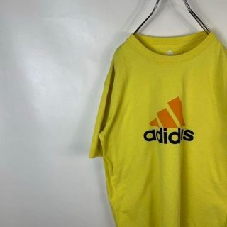 アディダス(adidas)のC887 アディダス　ビッグプリント　M イエロー　黄色　半袖Tシャツ(Tシャツ/カットソー(半袖/袖なし))