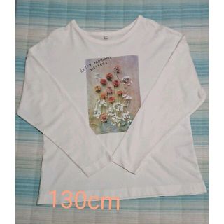 ジーユー(GU)のGU グラフィック ロンT フラワー 130cm(Tシャツ/カットソー)