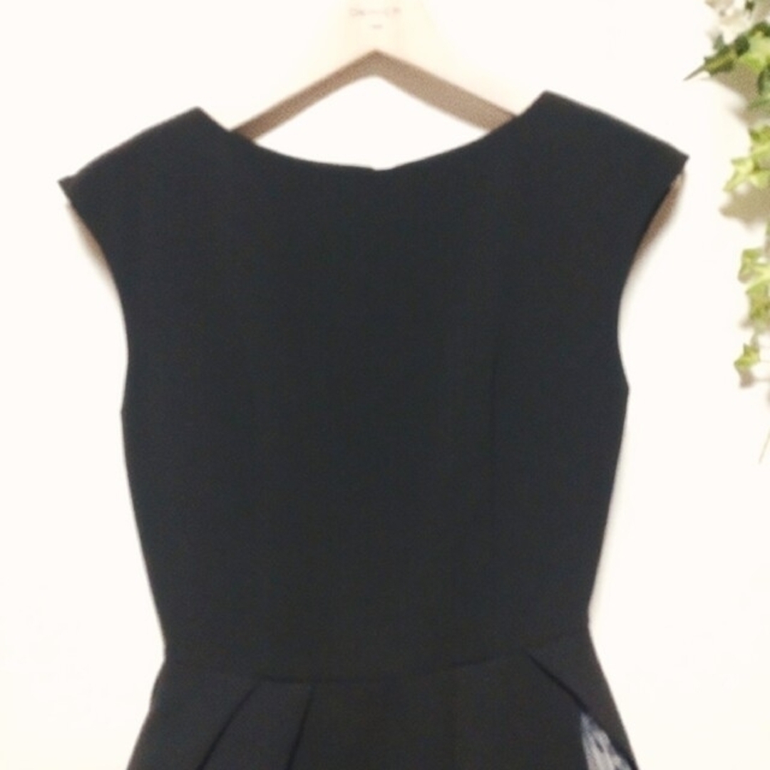 美品 フレイアイディー ブラックアシンメトリーワンピース 花柄レース サイズ0