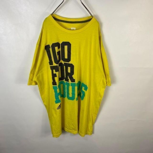 adidas(アディダス)のC902 アディダス　ビッグプリント　XL イエロー　黄色　半袖Tシャツ メンズのトップス(Tシャツ/カットソー(半袖/袖なし))の商品写真