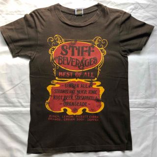 【古着】STIFF ブラウン プリントTシャツ