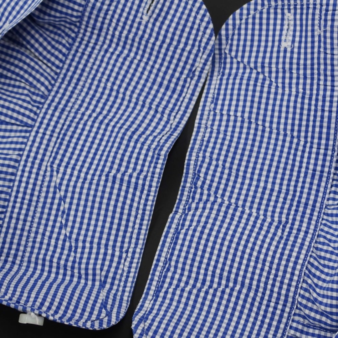オリアン ORIAN コットン チェック カジュアルシャツ ブルーxホワイト【サイズ43】【メンズ】