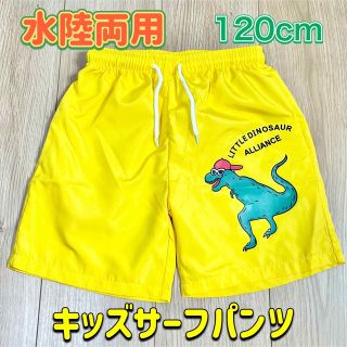 スイムパンツ 120センチ キッズ 水着 サーフパンツ 恐竜 イエロー 519(水着)