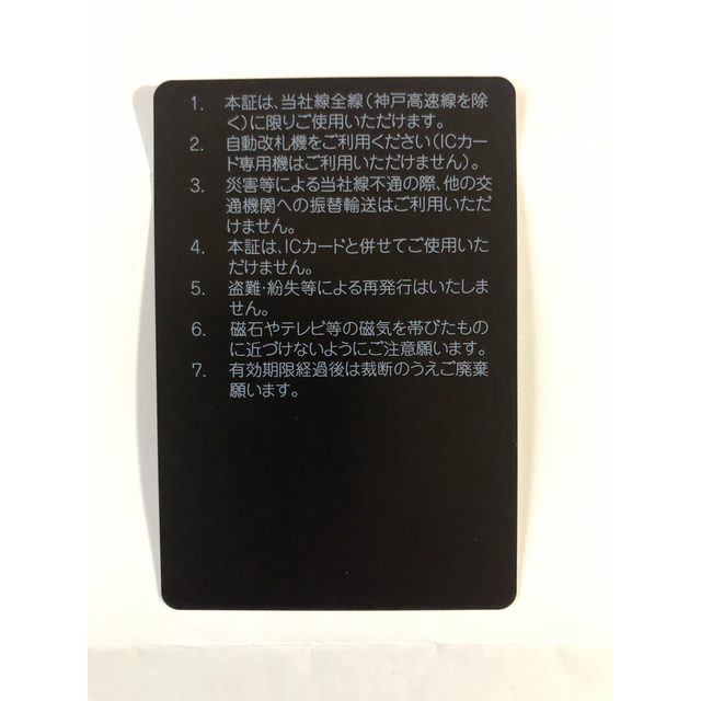 神戸電鉄 株主優待乗車証 2023年6月1日~11月30日