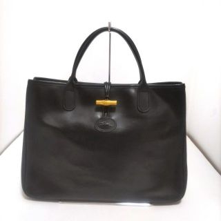 ロンシャン(LONGCHAMP)のロンシャン トートバッグ ロゾ 黒 レザー(トートバッグ)