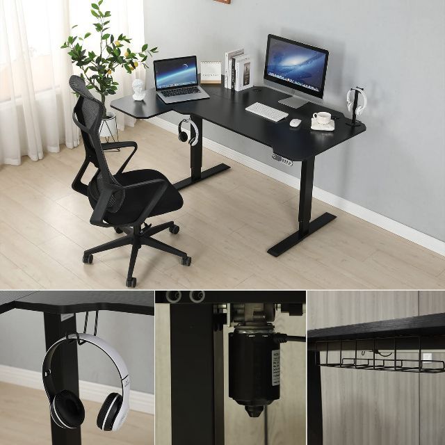 【色: ブラック】Radlove パソコンデスク 電動昇降式 デスク 幅150C 5