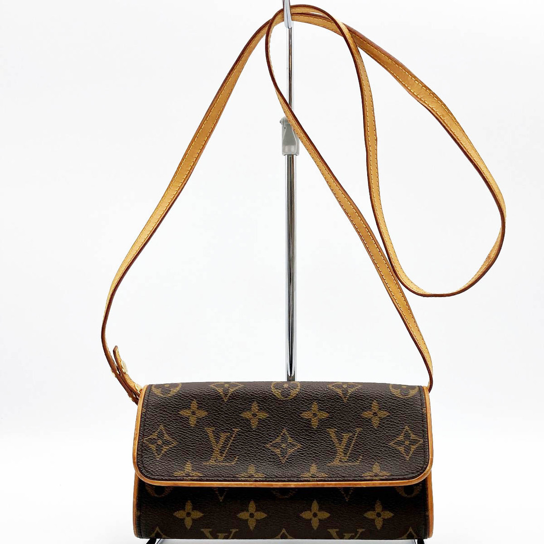 LOUIS VUITTON ルイ・ヴィトン  ポシェットツインPM M51854 モノグラム ショルダーバッグ バッグ ブラウン 茶色 PVC レディース