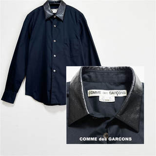 コムデギャルソン(COMME des GARCONS)の【COMME des GARCONS】コムデギャルソン 型押し皮革襟 シャツ(シャツ/ブラウス(長袖/七分))