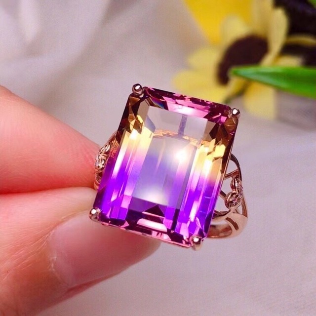 ⭐︎【天然】アメトリン リング k18 15.3ct