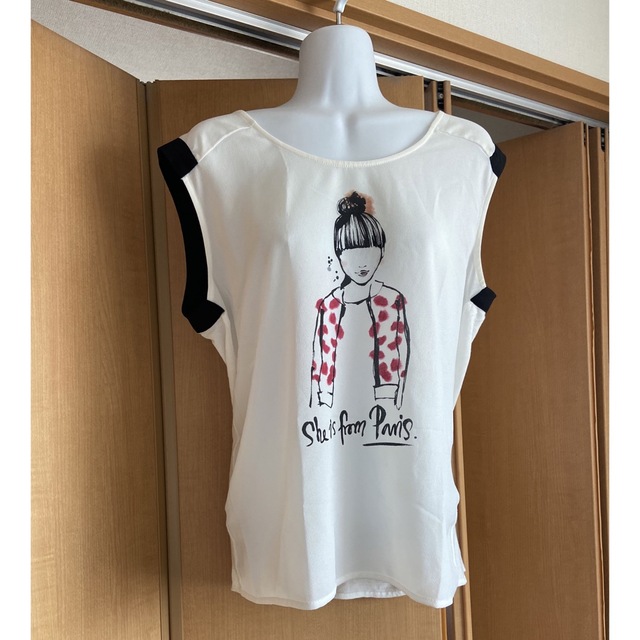 ZARA(ザラ)のZARA ノースリーブトップス　女の子　ホワイト レディースのトップス(シャツ/ブラウス(半袖/袖なし))の商品写真