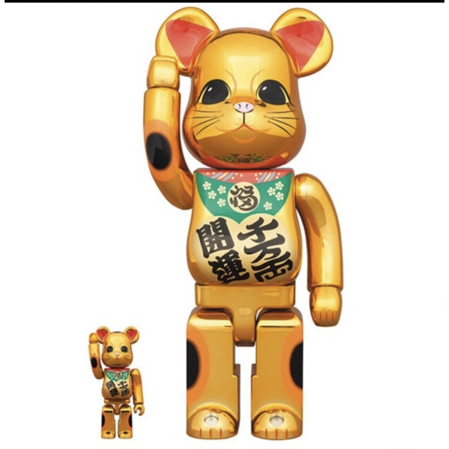 2set BE@RBRICK 招き猫 開運・千万両 金メッキ 100％ 400％