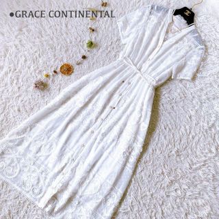 グレースコンチネンタル(GRACE CONTINENTAL)のむくみん様グレースコンチネンタル ハート柄 レース刺繍 フレア ロングワンピース(ロングワンピース/マキシワンピース)