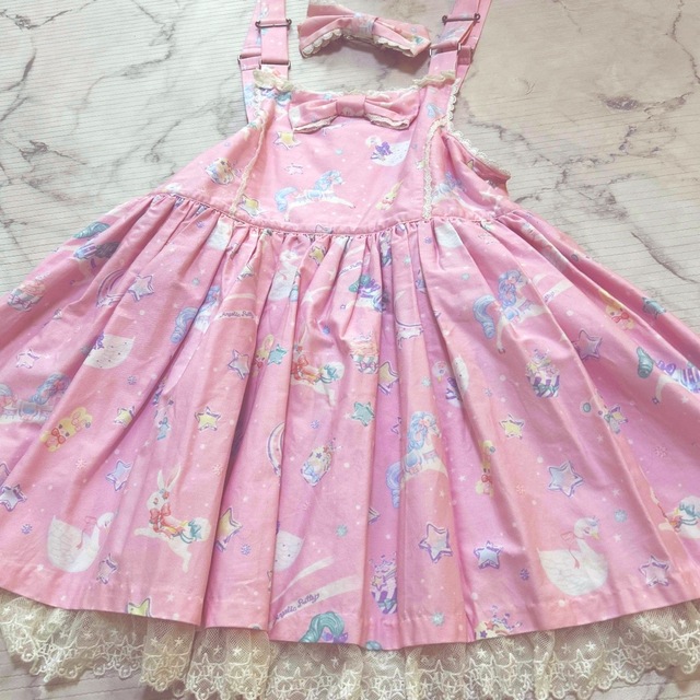 Angelic Pretty(アンジェリックプリティー)のJ3 アンジェリックプリティ　candy sprinkle サロペット バレッタ レディースのワンピース(ミニワンピース)の商品写真