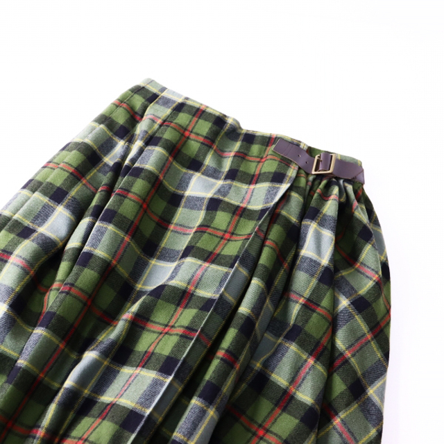 未使用 定価3.9万 2019AW Jane Marple ジェーンマープル Tartan check キルトスカート/グリーン タータンチェック フレア【2400013348614】