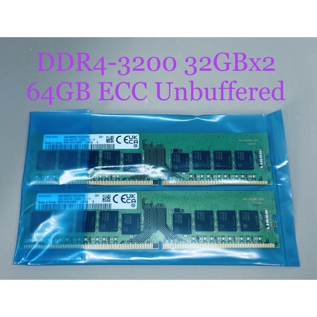 新しいコレクション SAMSUNG DDR4 3200 32GBx4枚 ECC Unbuffered