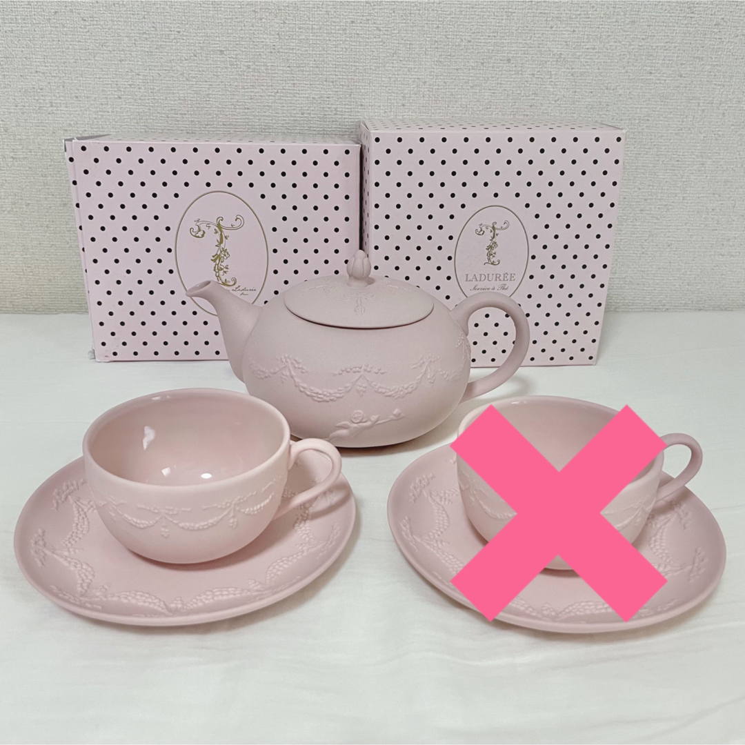 LADUREE(ラデュレ)のLADUREE 新品未使用 カップ&ソーサー ティーポット インテリア/住まい/日用品のキッチン/食器(食器)の商品写真