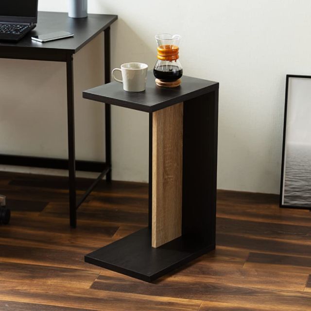 【色: e)ブラック/幅約40cm】アイリスオーヤマ サイドテーブル テーブル